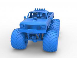 Monster Truck 6x6 concept Version 2 Scale 1 to 25 3D Baskı Modeli