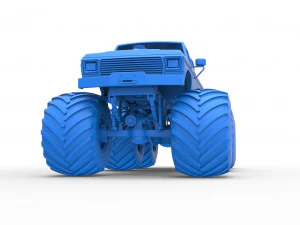 Monster Truck 6x6 concept Version 2 Scale 1 to 25 3D Print Model