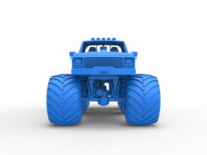 Monster Truck 6x6 concept Version 2 Scale 1 to 25 3D Baskı Modeli