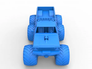 Monster Truck 6x6 concept Version 2 Scale 1 to 25 3D Print Model