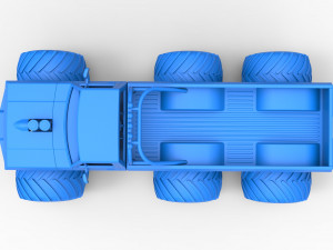 Monster Truck 6x6 concept Version 2 Scale 1 to 25 3D Baskı Modeli