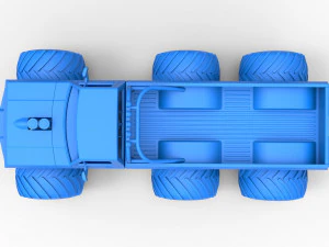 Monster Truck 6x6 concept Version 2 Scale 1 to 25 3D Print Model