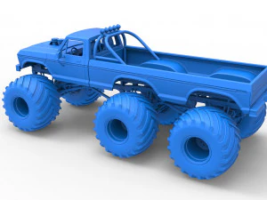 Monster Truck 6x6 concept Version 2 Scale 1 to 25 3D Print Model