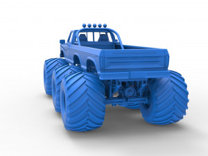 Monster Truck 6x6 concept Version 2 Scale 1 to 25 3D Baskı Modeli