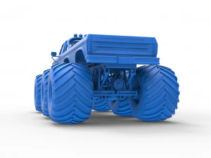 Monster Truck 6x6 concept Version 2 Scale 1 to 25 3D Print Model