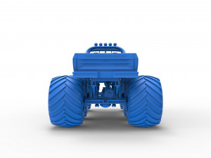 Monster Truck 6x6 concept Version 2 Scale 1 to 25 3D Baskı Modeli