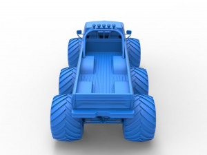 Monster Truck 6x6 concept Version 2 Scale 1 to 25 3D Baskı Modeli