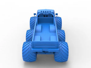 Monster Truck 6x6 concept Version 2 Scale 1 to 25 3D Print Model