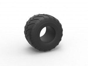 Monster Jam tire 28 Scale 1 to 25 Modèles 3D en vedette