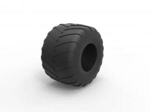 Monster Jam tire 28 Scale 1 to 25 3D Print Model