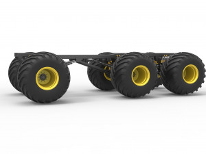 Chassis of 6x6 Monster Truck Version 2 Scale 1 to 25 3D 프린트 모델