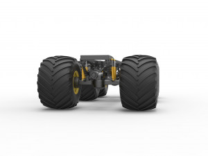 Chassis of 6x6 Monster Truck Version 2 Scale 1 to 25 3D 프린트 모델
