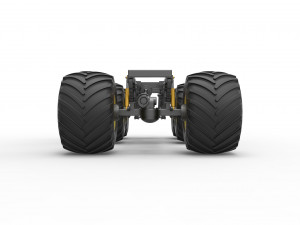 Chassis of 6x6 Monster Truck Version 2 Scale 1 to 25 3D 프린트 모델