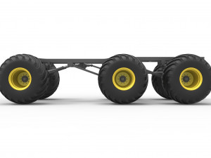 Chassis of 6x6 Monster Truck Version 2 Scale 1 to 25 3D 프린트 모델