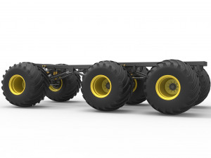 Chassis of 6x6 Monster Truck Version 2 Scale 1 to 25 3D 프린트 모델
