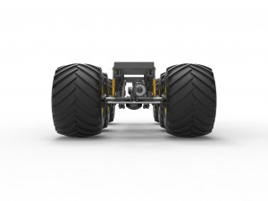 Chassis of 6x6 Monster Truck Version 2 Scale 1 to 25 3D 프린트 모델