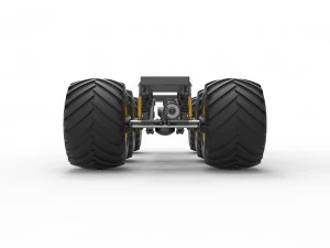 Chassis of 6x6 Monster Truck Version 2 Scale 1 to 25 3D Print Model