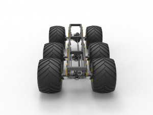 Chassis of 6x6 Monster Truck Version 2 Scale 1 to 25 3D 프린트 모델