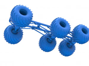 Chassis of 6x6 Monster Truck Version 2 Scale 1 to 25 3D Print Model