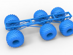 Chassis of 6x6 Monster Truck Version 2 Scale 1 to 25 3D 프린트 모델