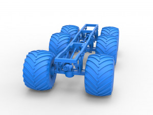 Chassis of 6x6 Monster Truck Version 2 Scale 1 to 25 3D 프린트 모델