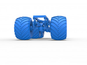 Chassis of 6x6 Monster Truck Version 2 Scale 1 to 25 3D 프린트 모델