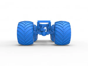 Chassis of 6x6 Monster Truck Version 2 Scale 1 to 25 3D Print Model