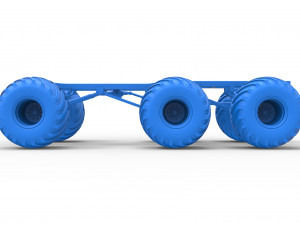 Chassis of 6x6 Monster Truck Version 2 Scale 1 to 25 3D 프린트 모델