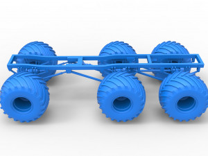 Chassis of 6x6 Monster Truck Version 2 Scale 1 to 25 3D 프린트 모델