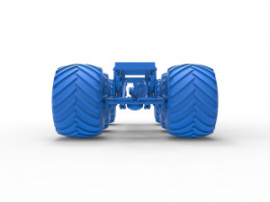 Chassis of 6x6 Monster Truck Version 2 Scale 1 to 25 3D 프린트 모델