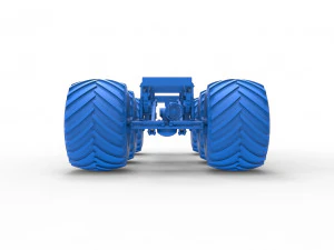 Chassis of 6x6 Monster Truck Version 2 Scale 1 to 25 3D Print Model