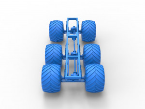 Chassis of 6x6 Monster Truck Version 2 Scale 1 to 25 3D 프린트 모델