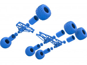 Chassis of 6x6 Monster Truck Version 2 Scale 1 to 25 3D 프린트 모델