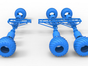 Chassis of 6x6 Monster Truck Version 2 Scale 1 to 25 3D 프린트 모델