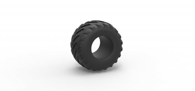 Monster Jam tire 29 Scale 1 to 25 3D 프린트 모델 .c4d .max .obj .3ds .fbx .stl .blend 