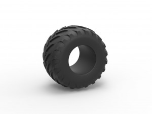 Monster Jam tire 29 Scale 1 to 25 3D 打印模型