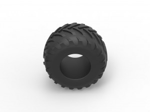 Monster Jam tire 29 Scale 1 to 25 3D 프린트 모델