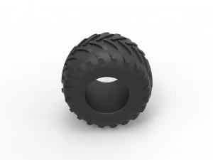 Monster Jam tire 29 Scale 1 to 25 3D Print Model