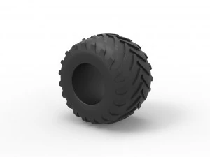 Monster Jam tire 29 Scale 1 to 25 3D Print Model