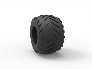 Monster Jam tire 29 Scale 1 to 25 3D 프린트 모델