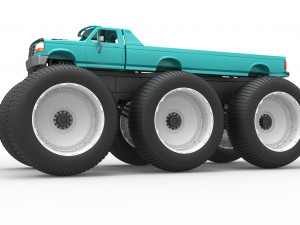 Monster Truck 6x6 concept Version 3 Scale 1 to 25 Model Cetak 3D