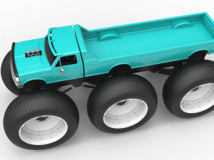 Monster Truck 6x6 concept Version 3 Scale 1 to 25 Model Cetak 3D