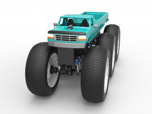 Monster Truck 6x6 concept Version 3 Scale 1 to 25 Model Cetak 3D