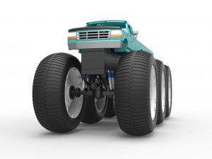 Monster Truck 6x6 concept Version 3 Scale 1 to 25 Model Cetak 3D