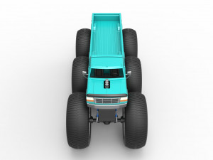 Monster Truck 6x6 concept Version 3 Scale 1 to 25 Model Cetak 3D