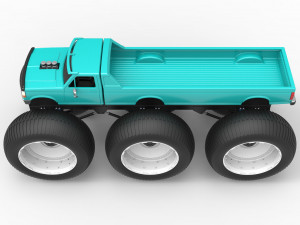 Monster Truck 6x6 concept Version 3 Scale 1 to 25 Model Cetak 3D