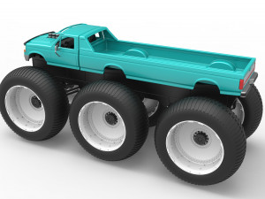 Monster Truck 6x6 concept Version 3 Scale 1 to 25 Model Cetak 3D