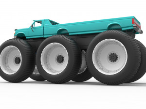 Monster Truck 6x6 concept Version 3 Scale 1 to 25 Model Cetak 3D