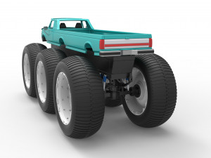 Monster Truck 6x6 concept Version 3 Scale 1 to 25 Model Cetak 3D