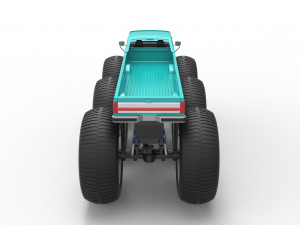 Monster Truck 6x6 concept Version 3 Scale 1 to 25 Model Cetak 3D